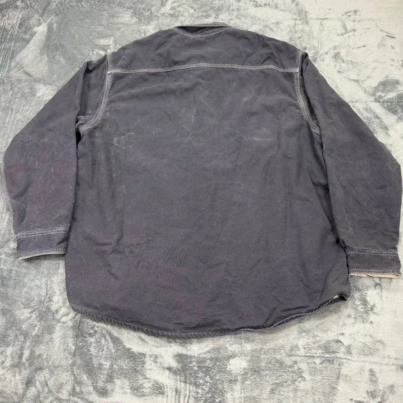 Carhartt FR Black Faded Work Jacket Shirt Mens 2XL Snap Front Shacket Cat 3
